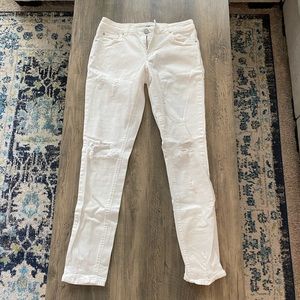 Women’s White Distressed Jeans